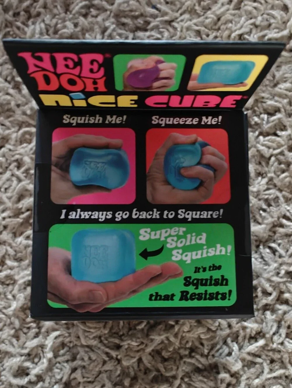 NeeDoh Nice Cube Boxed Squishy Collectible - Blue In Original Packaging
